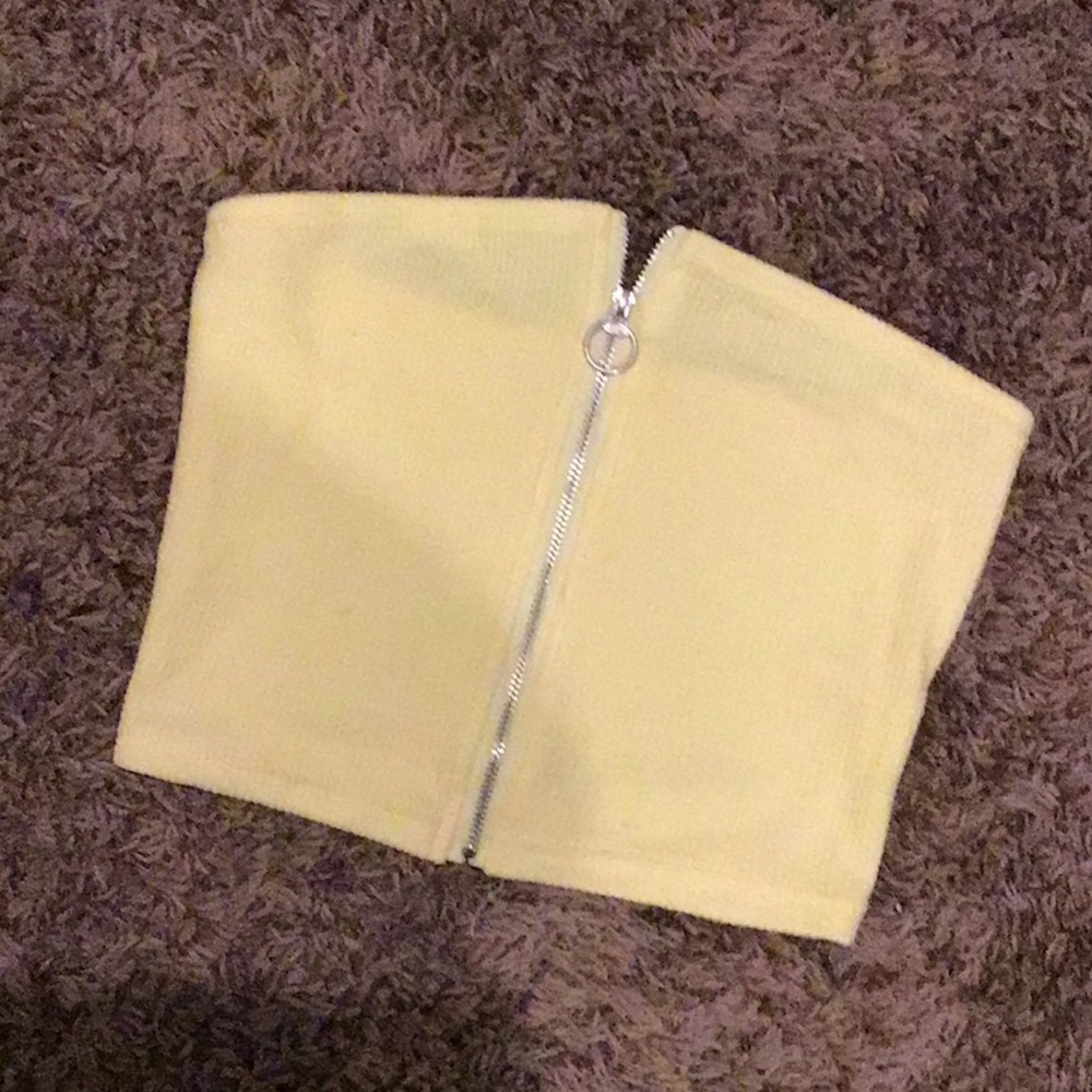 XS yellow Me to We zip up tube top